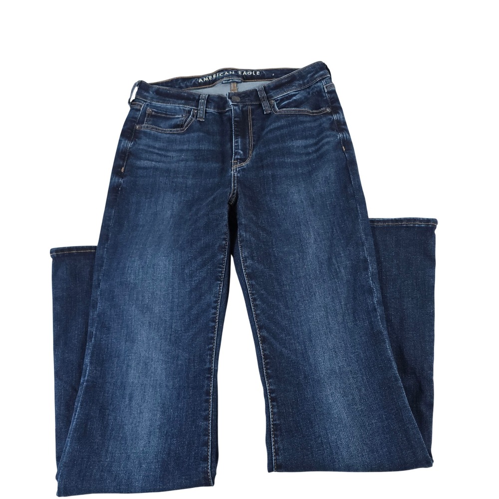 American Eagle Super High-Rise Flare Jeans Dark Wash Next Level Stretch Size 6